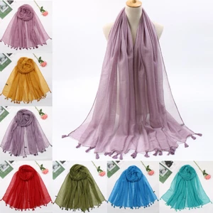 Muslim Women Long Scarf Hijab Turban Headscarf Wrap Shawl Islamic Scarves Stoles - Picture 1 of 45