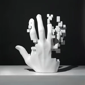 Geometric Resin Hand Sculpture Luxurious Modern Mosaic Decorative Figurine Home - Picture 1 of 6