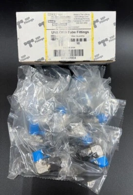 BOX of 10 - SSP Unilok ISSU6ME4 3/8" Tube x 1/4" MNPT 316SS Male Elbow Fitting - Image 1 of 4