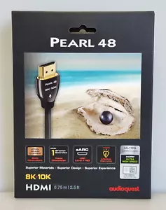 AudioQuest Pearl 48 HDMI 8K 10K Ultra HD HDR eARC Digital AV Cable 0.75m, 2.5 ft - Picture 1 of 6