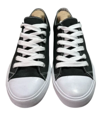 Women's Lenia Sneakers Mossimo Supply Co Canvas Low Top Black & White Size 8 - Image 1 of 4