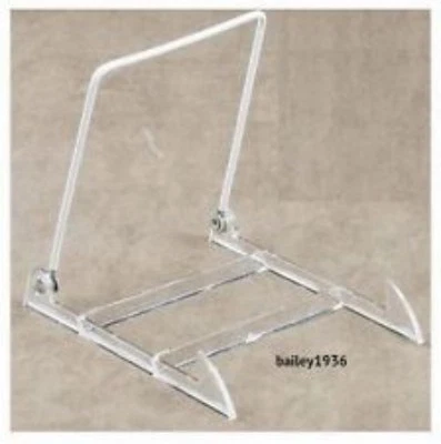 Clear Acrylic Adjustable Display Stand LARGE SZ Plate Bowl Tile Book MADE IN USA - Image 1 of 3