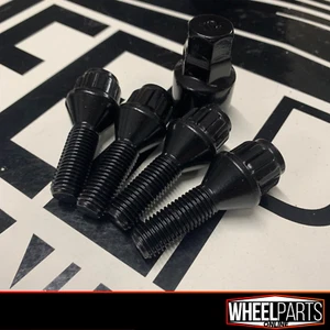 M12X1.5 LOCKING BOLTS BLACK 40mm THREAD LONG ALLOY WHEELS BMW - Picture 1 of 1