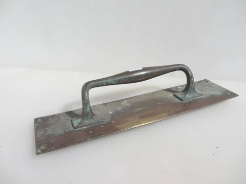 Large Victorian Brass Door Handle Shop Pull Pub Old Antique Plate "L.H" 15" Cover