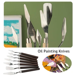 7Pcs Stainless Palette Knife Scraper Spatula Set For Artist Oil Painting Knives - Picture 1 of 15