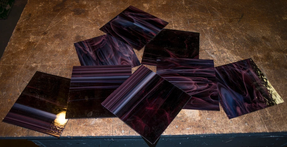 Scrap Stained Art Glass Tiles - Plum/Purple - PLU Foto 1 de 1