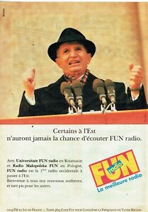 Publicité Advertising 089  1990    Fun radio  EST   Roumanie  Pologne Malopolska