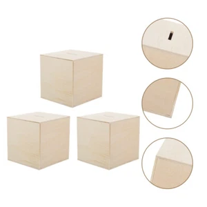 Hucha de madera pintada 3 piezas niños ahorran y gastan 存钱罐 sin terminar - Imagen 1 de 12