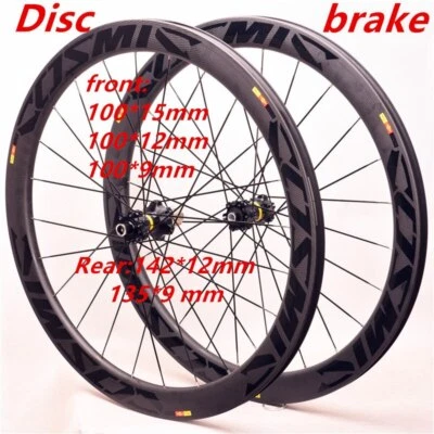 700C Six Hole / Center Lock Road Disc Brake Carbon Fiber Road Bike Wheelset - Image 1 of 4