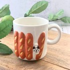 Concombre DECOLE Bakery Cat Cup / Baguette Cat Mug / Gift for Cat Lovers