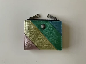 NWOT Kurt Geiger Metallic Striped Wallet Leather Pastel Colorful Rainbow Stripes - Picture 1 of 14