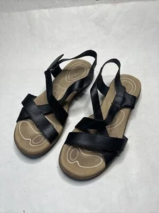 BOC Camelia Z40709 Women's Black Leather Adjustable Strappy Sandal Size US 10M - Foto 1 di 9