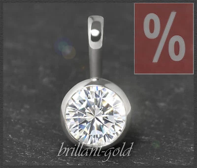 Diamant Damen Gleiter Anhänger aus 585 Gold; 0,96ct in River D & Si3; Weißgold - Bild 1 von 4