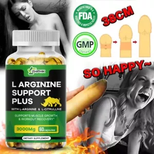 Extra Strength Nitric Oxide Booster Supplement L-Arginin 3000mg Endurance/Energy - Picture 1 of 9