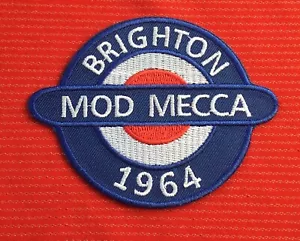 BIG BRIGHTON MOD MECCA 1964 RAF TARGET VESPA SCOOTER LAMBRETTA IRON SEW ON PATCH - Picture 1 of 1