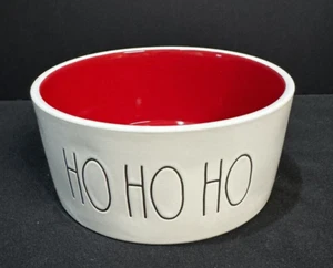 Rae Dunn 6" Hundenapf Ho Ho weiß mit rotem Interieur Urlaub - Bild 1 von 3