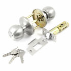 Metal Ball Shape Round Knob Keyed Door Lock Set Silver Tone w Keys