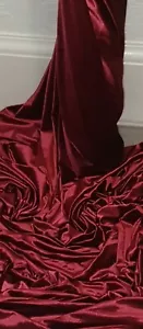 Tela de terciopelo de terciopelo rojo spandex 58" de ancho metro cuarto de grasa rollos - Imagen 1 de 3