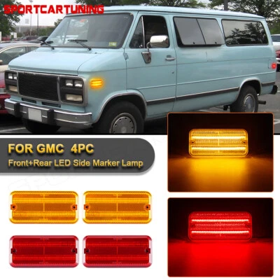 For 1985-1995 Chevy G10 G20 GMC G1500 G2500 Front Rear LED Side Marker Light Set Foto 1 de 4