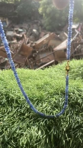Elegant Blue Sapphire Necklace 20” 4-5mm Faceted Beads Gold Filled - Picture 1 of 6