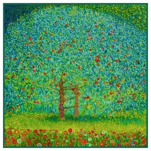 The Apple Tree Landscape by Giovanni Giacometti Counted Cross Stitch Pattern - Picture 1 of 5