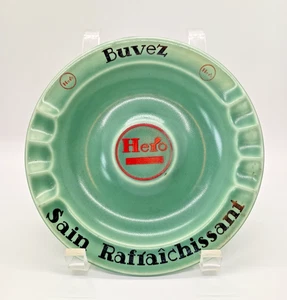 Vintage Hero Buvez Sain Rafraichissant German Drinks Ashtray Advertising Green - Picture 1 of 10