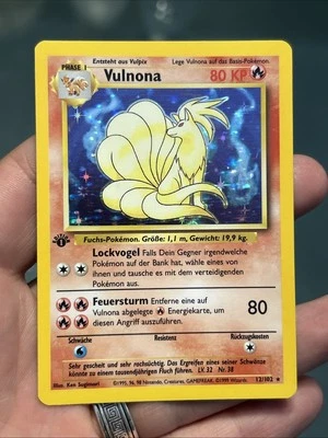 Pokémon TCG VULNONA(Ninetales) Base Set 12/102 Holo Rare GERMAN 1st Edition- NM - Image 1 of 4