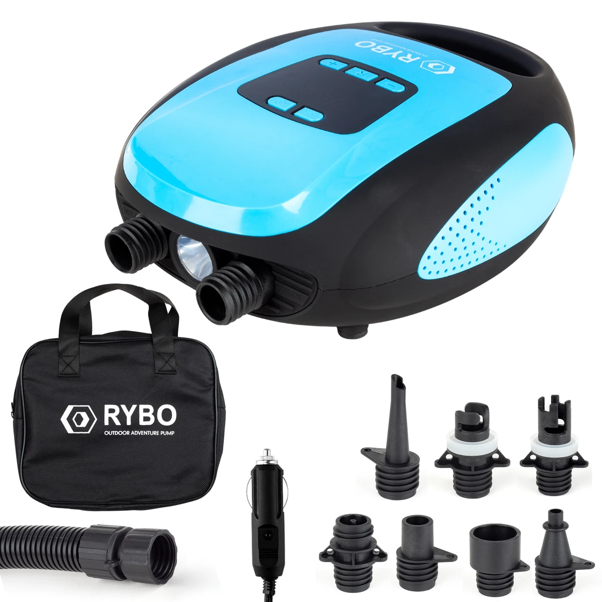 Hammer Air Pump 19 Inch Dual Action Hand Pump - Fast Inflation For Camping, Beach Beds, Pool Toys