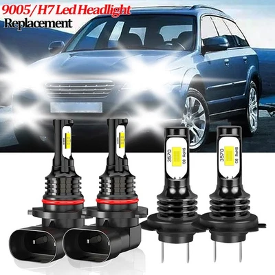 Faros LED para Subaru Outback 2005-2014 6000K haz alto bajo 9005+H7 Foto 1 de 4