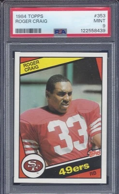 1984 TOPPS FOOTBALL #353 ROGER CRAIG ROOKIE RC PSA 9 MINT - Image 1 of 2