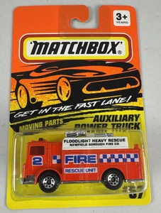 1993 Matchbox #57 Auxiliary Power Truck Fire Rescue Orange Die Cast NIP FREE S/H - Picture 1 of 1
