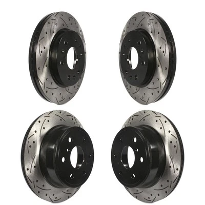 Drilled Slotted Brake Rotors Set of 4 for Chevrolet Suburban 1500 Avalanche 2007 - Изображение 1 из 4