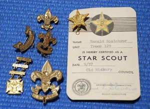 8 VTG BOY SCOUTS OF AMERICA Rank Award PINS *3 sizes Eagle* Class Star SCOUT - Picture 1 of 6