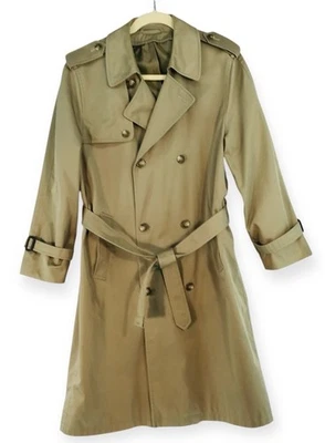 Gabardina Bill Blass para hombre 42L larga con cinturón forrada bronceada forro con cremallera bonita Foto 1 de 4