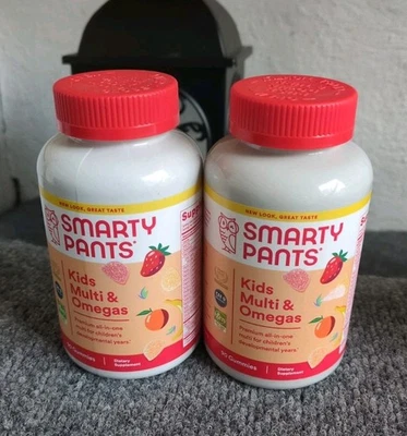 Pack de 2 SmartyPants Niños Multi & Omegas Suplemento Dietético 90 Gomitas Mejor 12/25 Foto 1 de 3