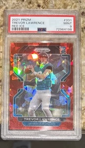 2021 Panini Prizm Red Ice Prizm #331 Rookie Trevor Lawrence PSA9 - Picture 1 of 2