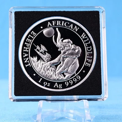 Somalia 100 scellini 2016 elefante africano della fauna selvatica 1 oncia Argento 9999 oncia (3) - Immagine 1 di 2