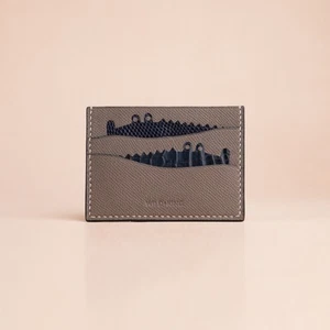 Graphitgraues Bittersleder Kartenetui - doppelt dumm Alligator - Bild 1 von 6