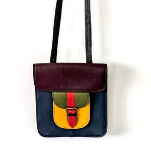 SORUKA Color Block Leder wandelbarer Rucksack Umhängetasche Messenger Bag Handtasche - Bild 1 von 7
