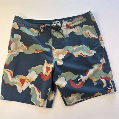 Billabong Lo Tides Board Shorts Domingos Bolsillos Azul Para hombres 38 Pantalones Cortos de Natación 8” Foto 1 de 4