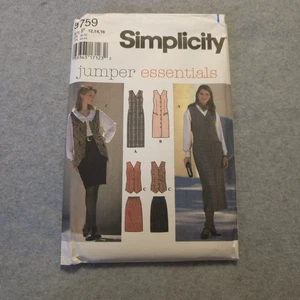 Simplicity 9759 Pullover Essentials Schnittmuster Größe 12-16 Weste Rock Kleid... - Bild 1 von 6