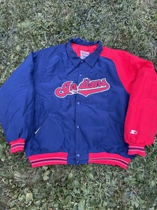 Vintage Cleveland Indians Starter Jacket Mens XL Diamond Collection Guardians - Picture 1 of 6