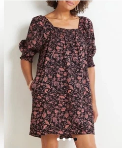 Vestido túnica floral cuello cuadrado Roan + Ryan Scarlett talla pequeña Boho Fairy - Imagen 1 de 12