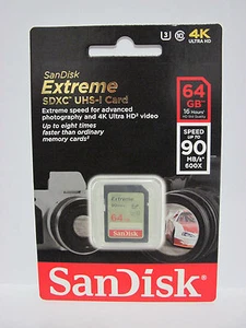 Sandisk 64G extreme a6600 4K Ultra HD SD card for Sony a6500 a6400 a6300 a6000 - Picture 1 of 2