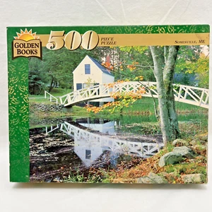 1996 Golden Books 500 Piece Jigsaw Puzzle Somesville Maine Sealed Bridge Vtg New - Picture 1 of 4