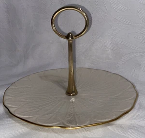 LENOX 1-Tier Fruit Server Tray Ivory Porcelain Plate Stand Centerpiece - Picture 1 of 7