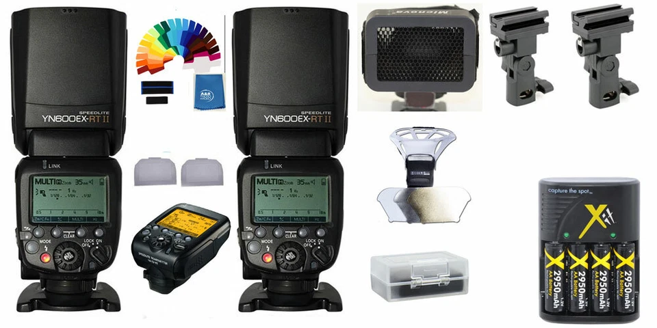 Yongnuo YN600EX-RT II Wireless Flash Speedlite PRO KIT 2PCS + YN-E3-RT II triger - Image 1 of 4