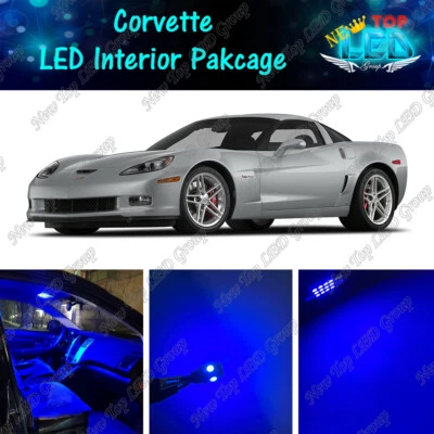 Kit de paquete de luces LED interiores azules para Chevy Chevrolet Corvette C6 2005-2013 Foto 1 de 4