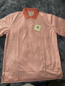 Polo Weiden & Düne Herren orange Streifen Größe Large Neu mit Etikett - Bild 1 von 8