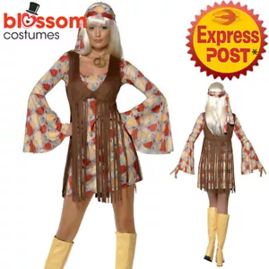 CA662 1960s Groovy Hippie Hippy 1970s Fringe Retro Disco Dress Up Womens Costume - Picture 1 of 5